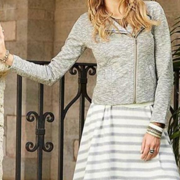 Matilda Jane Heather Gray Afternoon Drive Fall Fun Moto Jacket [size Medium] - Picture 1 of 8